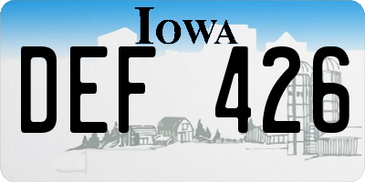 IA license plate DEF426