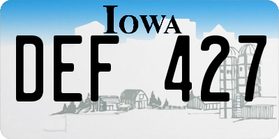 IA license plate DEF427