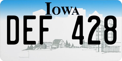 IA license plate DEF428