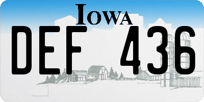 IA license plate DEF436