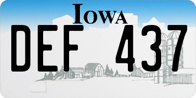 IA license plate DEF437
