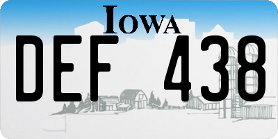 IA license plate DEF438