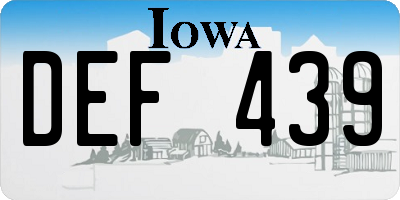 IA license plate DEF439