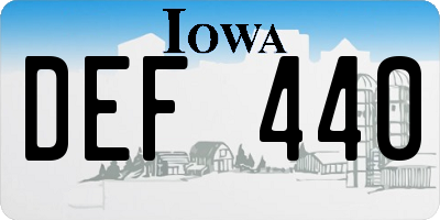 IA license plate DEF440