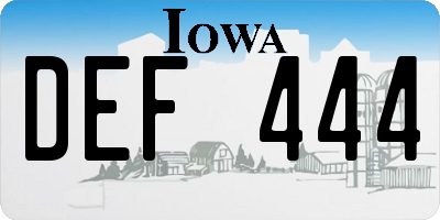 IA license plate DEF444