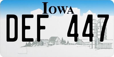 IA license plate DEF447