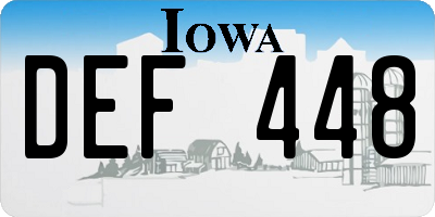 IA license plate DEF448