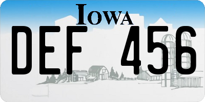 IA license plate DEF456