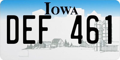 IA license plate DEF461