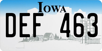 IA license plate DEF463
