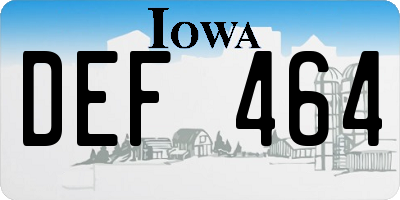 IA license plate DEF464