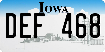 IA license plate DEF468