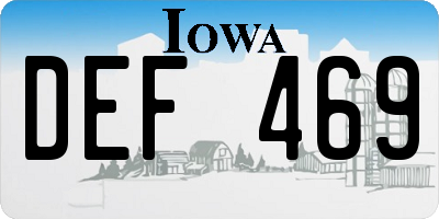IA license plate DEF469