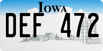 IA license plate DEF472