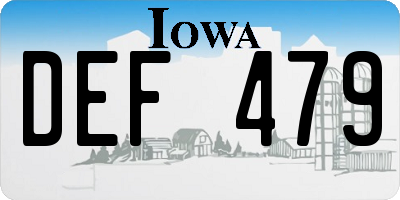 IA license plate DEF479