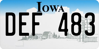 IA license plate DEF483