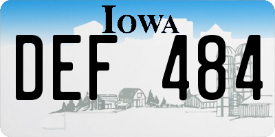 IA license plate DEF484