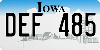 IA license plate DEF485