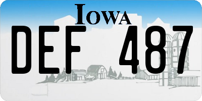 IA license plate DEF487