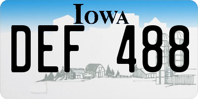 IA license plate DEF488