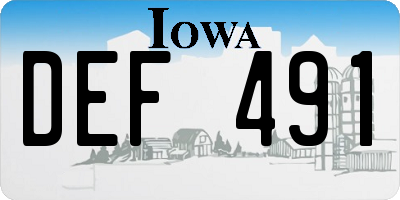 IA license plate DEF491