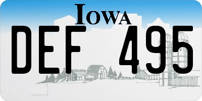 IA license plate DEF495