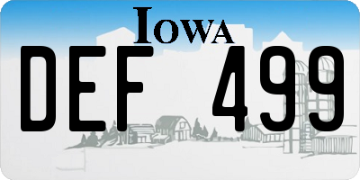 IA license plate DEF499