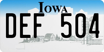 IA license plate DEF504