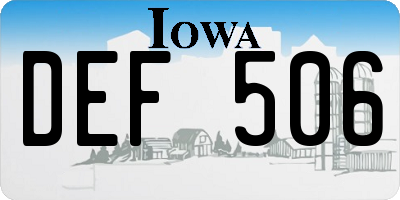IA license plate DEF506