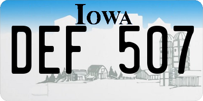 IA license plate DEF507