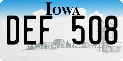 IA license plate DEF508
