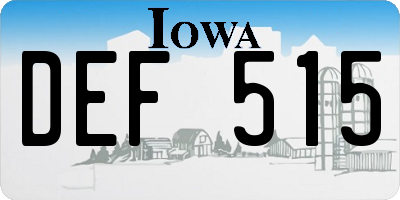 IA license plate DEF515