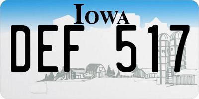 IA license plate DEF517
