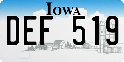 IA license plate DEF519