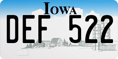 IA license plate DEF522