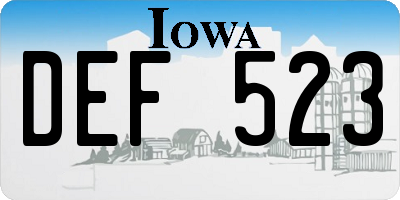 IA license plate DEF523
