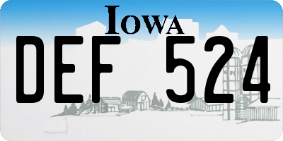 IA license plate DEF524
