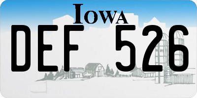 IA license plate DEF526