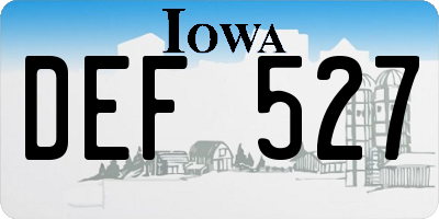 IA license plate DEF527