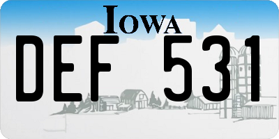 IA license plate DEF531