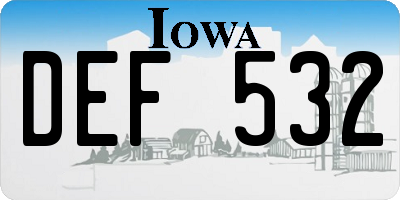 IA license plate DEF532