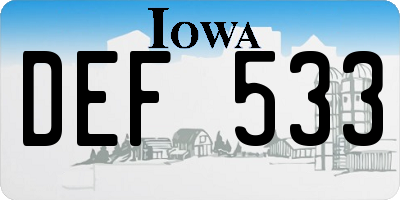 IA license plate DEF533