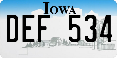 IA license plate DEF534