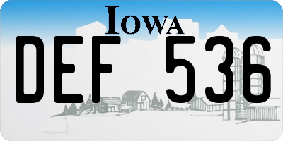 IA license plate DEF536