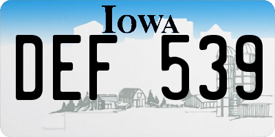 IA license plate DEF539