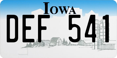 IA license plate DEF541