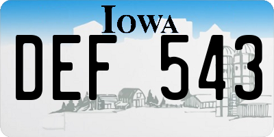 IA license plate DEF543