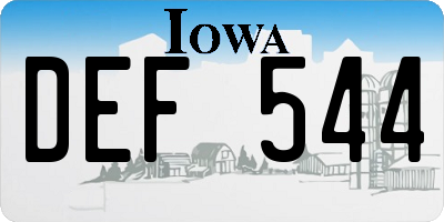 IA license plate DEF544