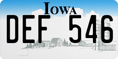 IA license plate DEF546