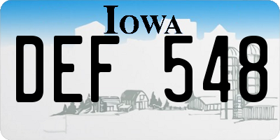 IA license plate DEF548